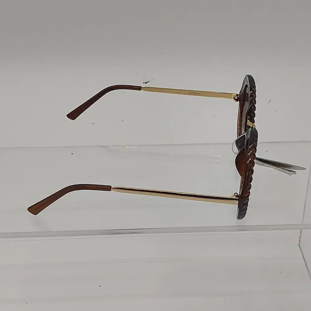 Brown gold round sunglasses